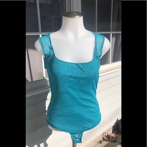 Free People Intimately sheer bodysuit aqua blue S
